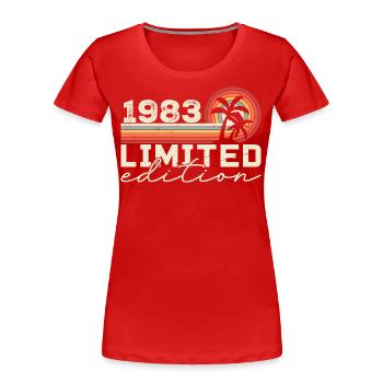 Vintage 1983 Cadeau Anniversaire 1983 Retro 1983 - T-shirt bio Premium Femme - rouge - Devant - Mia (176cm)