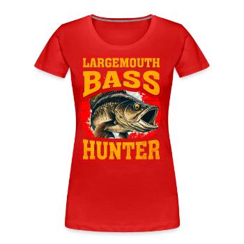 Chasseur d’achigan à grande bouche - T-shirt bio Premium Femme - rouge - Devant - Mia (176cm)