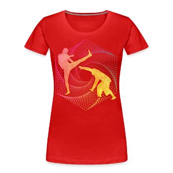 Capoeira - Frauen Premium Bio T-Shirt - Rot - Vorne - Mia (176cm)