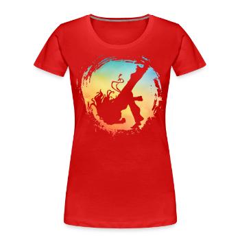 Capoeira - Frauen Premium Bio T-Shirt - Rot - Vorne - Mia (176cm)