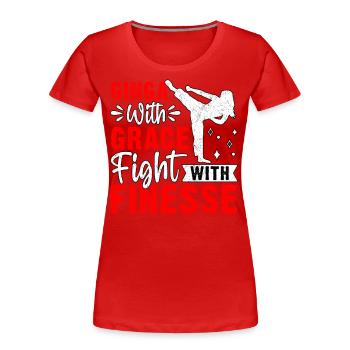 Ginga avec grâce combat avec finesse - T-shirt bio Premium Femme - rouge - Devant - Mia (176cm)