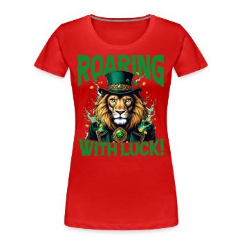 Rugir de chance - T-shirt bio Premium Femme - rouge - Devant - Mia (176cm)