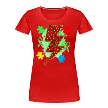 Autismus - Frauen Premium Bio T-Shirt - Rot - Vorne - Mia (176cm)