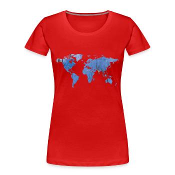 map of the world world map - Women's Premium Organic T-Shirt - red - Front - Mia (176cm)