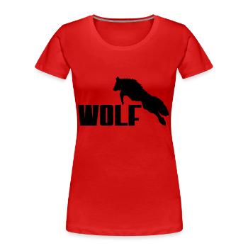 Wolf logo - Women's Premium Organic T-Shirt - red - Front - Mia (176cm)