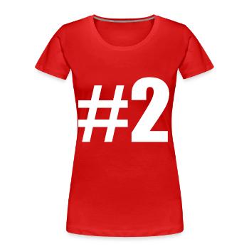 #2 - Women's Premium Organic T-Shirt - red - Front - Mia (176cm)