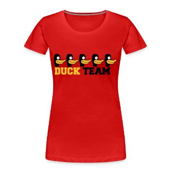 Duck Team - T-shirt bio Premium Femme - rouge - Devant - Mia (176cm)