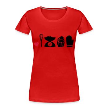 to bake - Women's Premium Organic T-Shirt - red - Front - Mia (176cm)