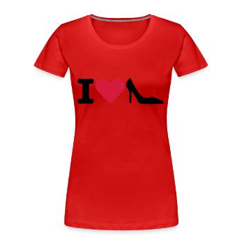 Schuhe - Frauen Premium Bio T-Shirt - Rot - Vorne - Mia (176cm)
