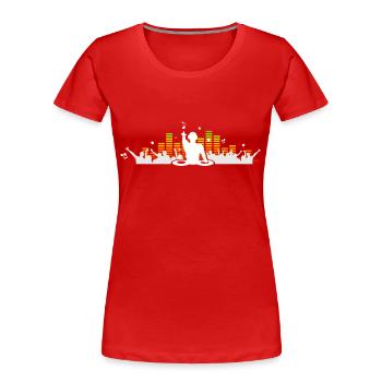 Menschen - DJ Konzert Festival - Frauen Premium Bio T-Shirt - Rot - Vorne - Mia (176cm)