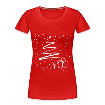 Minimal Christmas Tree - Women's Premium Organic T-Shirt - red - Front - Mia (176cm)