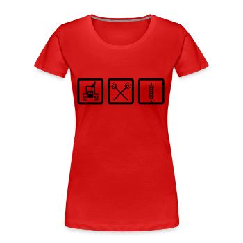 Bauernhof - Frauen Premium Bio T-Shirt - Rot - Vorne - Mia (176cm)