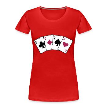 cards_3c2 - Women's Premium Organic T-Shirt - red - Front - Mia (176cm)