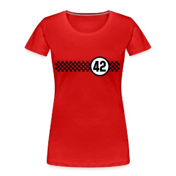 Racing 42 - Frauen Premium Bio T-Shirt - Rot - Vorne - Mia (176cm)