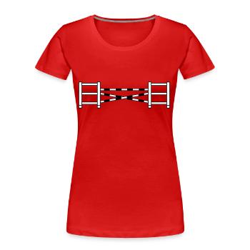 obstacle aux courses de chevaux_2_c1 - T-shirt bio Premium Femme - rouge - Devant - Mia (176cm)