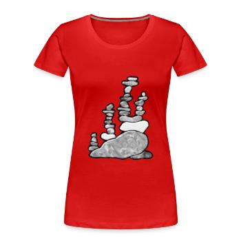 Stones - Frauen Premium Bio T-Shirt - Rot - Vorne - Mia (176cm)