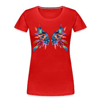 engelsflügel,flügel,angelwings,federn,feder - Frauen Premium Bio T-Shirt - Rot - Vorne - Mia (176cm)
