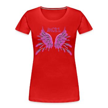 angel,pink,federn,angelwings,Flügel - Frauen Premium Bio T-Shirt - Rot - Vorne - Mia (176cm)