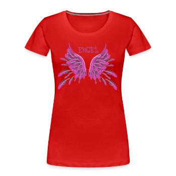 engel,pink,federn,angelwings,Flügel - Frauen Premium Bio T-Shirt - Rot - Vorne - Mia (176cm)