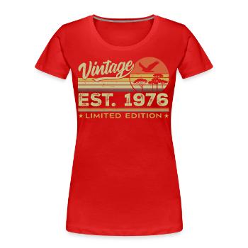 Vintage 1976 Awesome Since 1976 Gift 1976 Retro - Women's Premium Organic T-Shirt - red - Front - Mia (176cm)