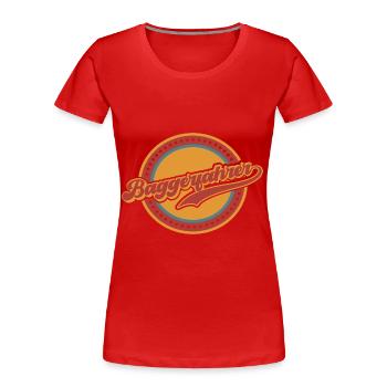 Baggerfahrer Baggerführer Bagger Beruf Vintage - Frauen Premium Bio T-Shirt - Rot - Vorne - Mia (176cm)