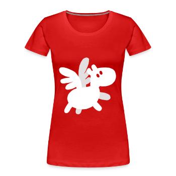Baby Pegasus - Frauen Premium Bio T-Shirt - Rot - Vorne - Mia (176cm)