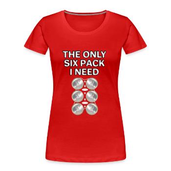 Bier Dosen Sechser Pack Trinken Bauchmuskeln Party - Frauen Premium Bio T-Shirt - Rot - Vorne - Mia (176cm)