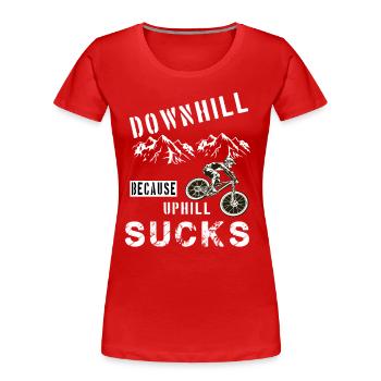 Downhill Moutainbike Downhiller Cadeau - T-shirt bio Premium Femme - rouge - Devant - Mia (176cm)