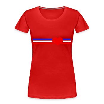Schleswig-Holstein Herz - Frauen Premium Bio T-Shirt - Rot - Vorne - Mia (176cm)