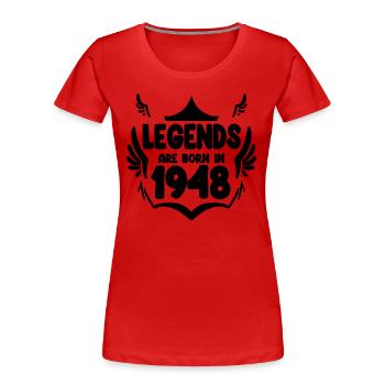1948 - Né en 1948 - T-shirt bio Premium Femme - rouge - Devant - Mia (176cm)