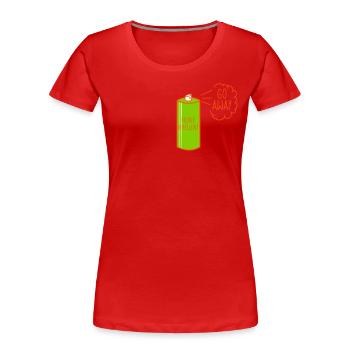 People Repellent Go Away Spray - Women's Premium Organic T-Shirt - red - Front - Mia (176cm)
