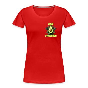 Gymocado - die aktive Avocado - Frauen Premium Bio T-Shirt - Rot - Vorne - Mia (176cm)