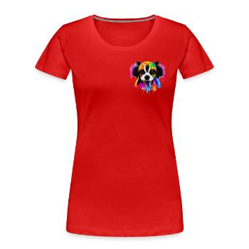 Papillon in Farbe - Frauen Premium Bio T-Shirt - Rot - Vorne - Mia (176cm)