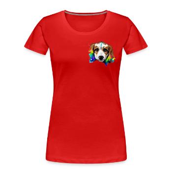 Beagle in color - Women's Premium Organic T-Shirt - red - Front - Mia (176cm)