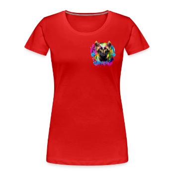 Conception de chien de berger en couleur - T-shirt bio Premium Femme - rouge - Devant - Mia (176cm)