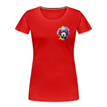 Conception de caniche en couleur - T-shirt bio Premium Femme - rouge - Devant - Mia (176cm)