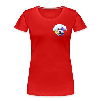 Bichon Frisé Design in Farbe - Frauen Premium Bio T-Shirt - Rot - Vorne - Mia (176cm)