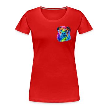 Bordeauxdogge Design in Farbe - Frauen Premium Bio T-Shirt - Rot - Vorne - Mia (176cm)