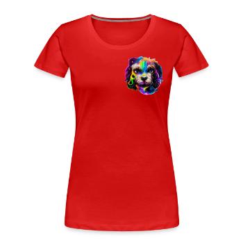 Cavapoo Design in Farbe - Frauen Premium Bio T-Shirt - Rot - Vorne - Mia (176cm)