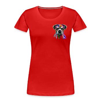 Boxer Design in Farbe - Frauen Premium Bio T-Shirt - Rot - Vorne - Mia (176cm)