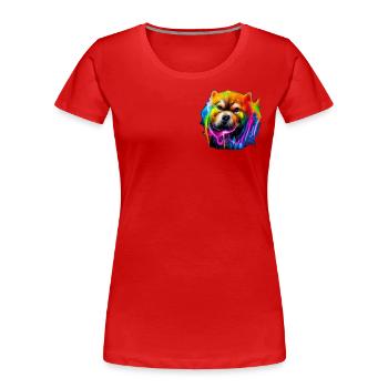 Chow Chow Design in Farbe - Frauen Premium Bio T-Shirt - Rot - Vorne - Mia (176cm)