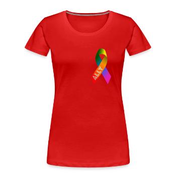 Queer Community Ally Schleife - Frauen Premium Bio T-Shirt - Rot - Vorne - Mia (176cm)