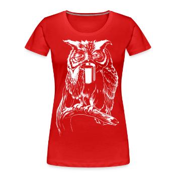 Coffee Owl - Women's Premium Organic T-Shirt - red - Front - Mia (176cm)