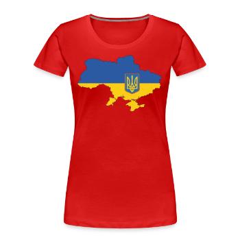 Ukraine - Women's Premium Organic T-Shirt - red - Front - Mia (176cm)