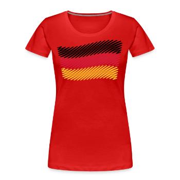 Deutschlandflagge / Bundesflagge (Skizze) - Frauen Premium Bio T-Shirt - Rot - Vorne - Mia (176cm)