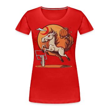 Reifen auf Hufen - Frauen Premium Bio T-Shirt - Rot - Vorne - Mia (176cm)