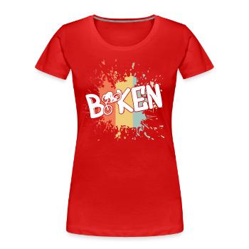 Biken Biker Downhill Fahrrad - Frauen Premium Bio T-Shirt - Rot - Vorne - Mia (176cm)