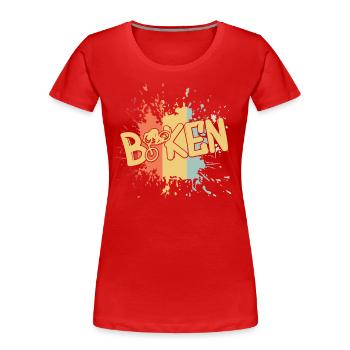 biken bike downhill - Frauen Premium Bio T-Shirt - Rot - Vorne - Mia (176cm)