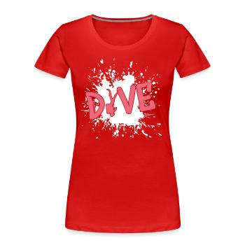 tauchen, diving, taucher, apnoe - Frauen Premium Bio T-Shirt - Rot - Vorne - Mia (176cm)