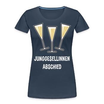 Junggesellinnenabschied Sektgläser Trichter Zu 3C - Frauen Premium Bio T-Shirt - Navy - Vorne - Mia (176cm)
